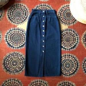 Vintage Wrangler Button Up Denim Midi Skirt